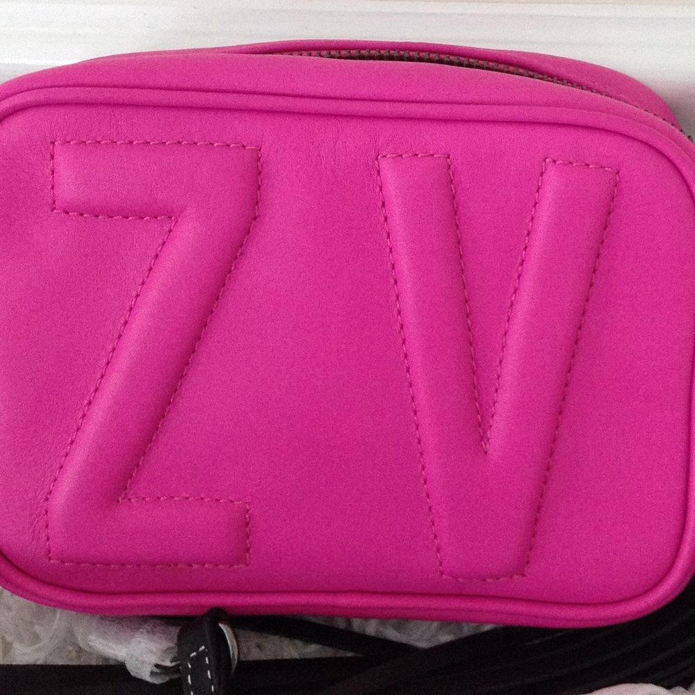 Zadig & Voltaire X-Small Boxy Initials Shoulder Bag Buttery Leather Barbiecore - Picture 8 of 11